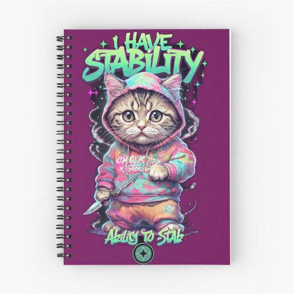 Item preview, Kawaii Knife Cat in Chaos Hoodie | Funny Cute Killer Art designed and sold by Chaos Kitten Emporium.