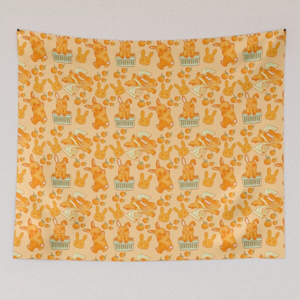 Item preview, Orange Bunny Pattern – Cute Kawaii Animal Illustration  designed and sold by KandiiJar.