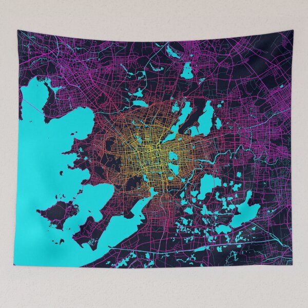 Item preview, Suzhou City Map of Jiangsu, China - Neon designed and sold by deMAP.
