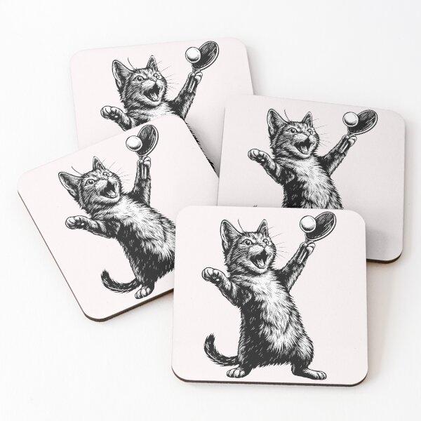Item preview, Funny Table Tennis Ping Pong Cat designed and sold by TalalosART.