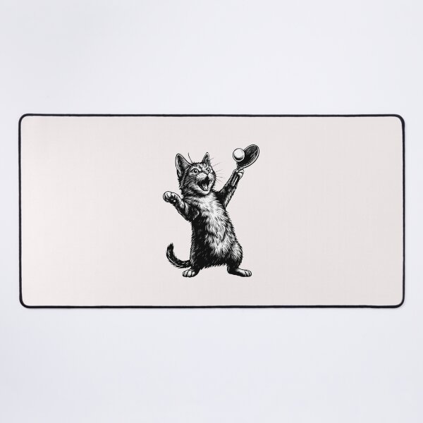 Item preview, Funny Table Tennis Ping Pong Cat designed and sold by TalalosART.