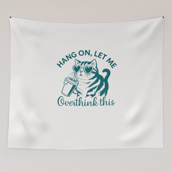 Item preview, Hang On Let Me Overthink This Retro Cat Gift for Women Men designed and sold by TalalosART.