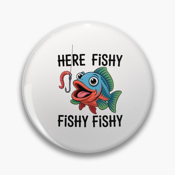 Item preview, Here Fishy Fisherman Funny Fishing Lover Cute Fish Worm designed and sold by TalalosART.