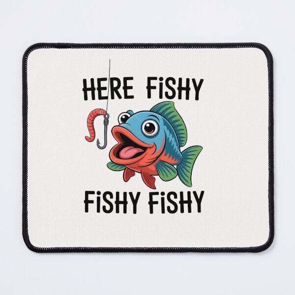 Item preview, Here Fishy Fisherman Funny Fishing Lover Cute Fish Worm designed and sold by TalalosART.