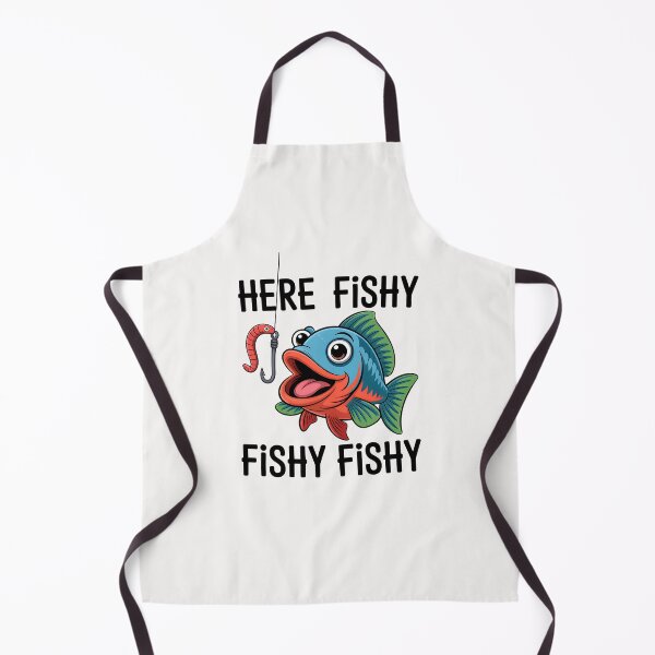 Item preview, Here Fishy Fisherman Funny Fishing Lover Cute Fish Worm designed and sold by TalalosART.