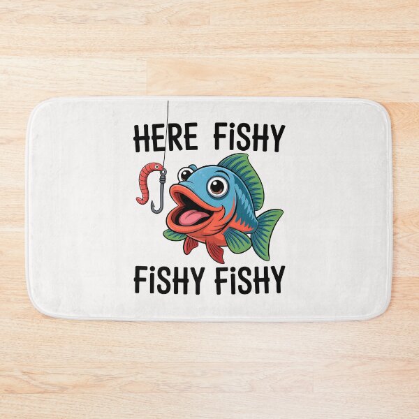 Item preview, Here Fishy Fisherman Funny Fishing Lover Cute Fish Worm designed and sold by TalalosART.