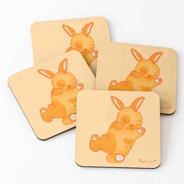 Item preview, Sleepy Orange Bunny – Cute Pastel Kawaii Animal Art designed and sold by KandiiJar.