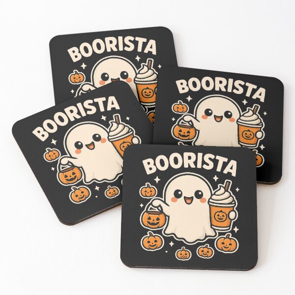 Item preview, Boorista – Cute Ghost Barista Halloween Coffee Pun Design designed and sold by Victor Shadehorn.