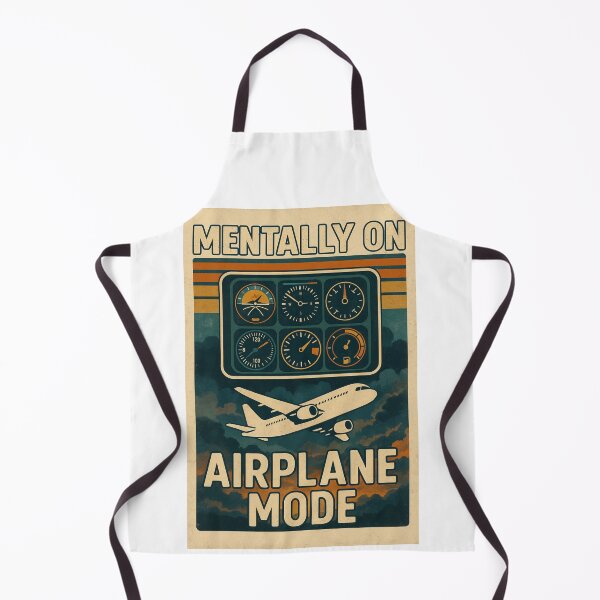 Artikelvorschau, Mental im Flugzeugmodus – Retro Cloudy Cockpit Grafik entworfen und verkauft von MTeesGA.