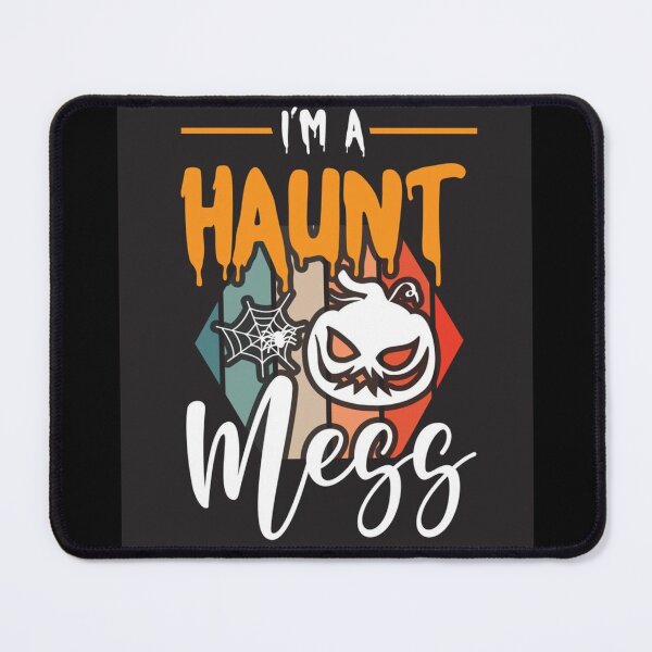 Item preview, I'm a haunt mess scary spooky funny Retro pumpkin halloween t-shirt design 2025 designed and sold by TeenLake.