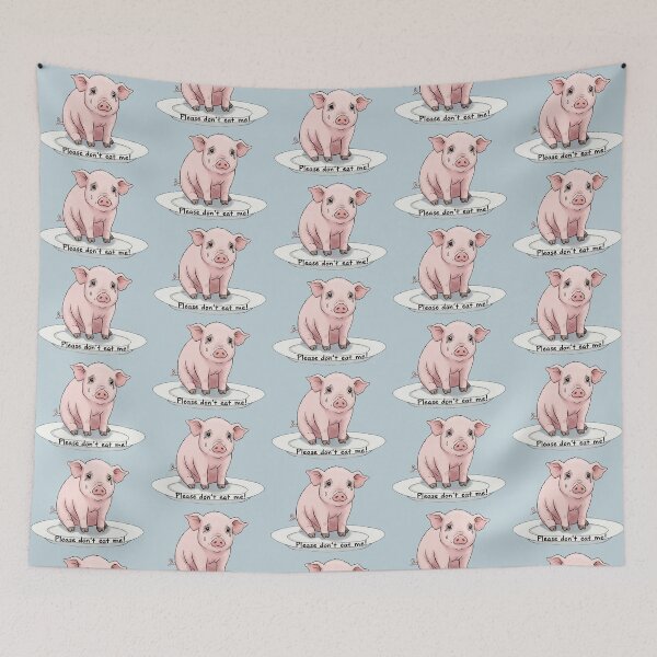 Item preview, Heartbreaking Piglet Plea - "Please Don't Eat Me!" Vegan Art designed and sold by DaisyHouse.