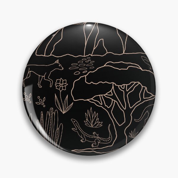 Item preview, Australian desert - Uluru - kangaroo, dingo, lizard and cactus line work designed and sold by ahahdodo.