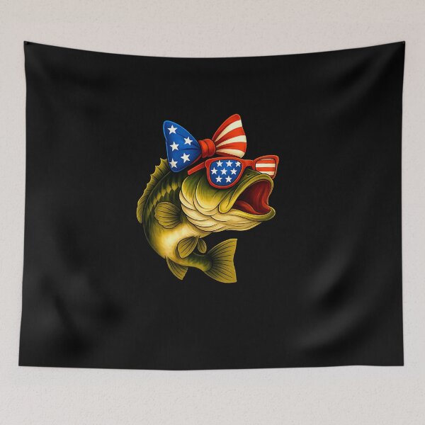 Item preview, Bass Fish 4th Of July American US Flag Patriotic Fishing designed and sold by diyoor.