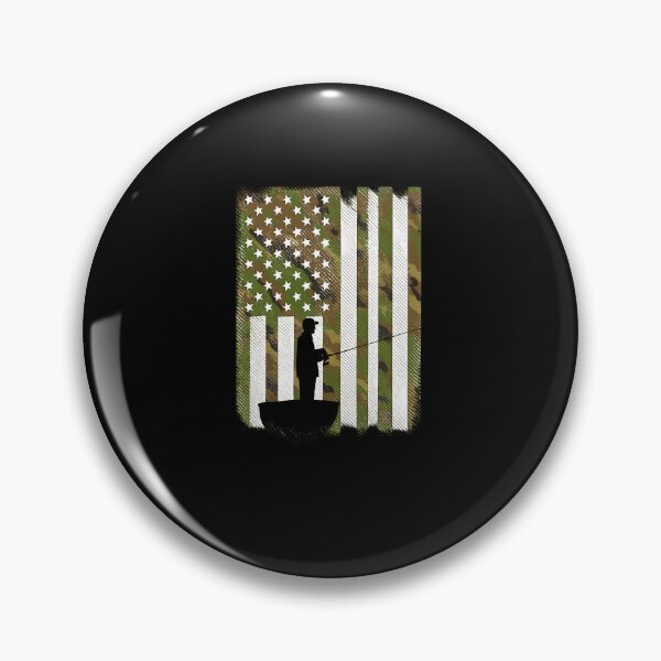 Item preview, BoredKoalas Camo US Flag Fisherman Vintage Fishing Patriotic Angler Gift designed and sold by diyoor.