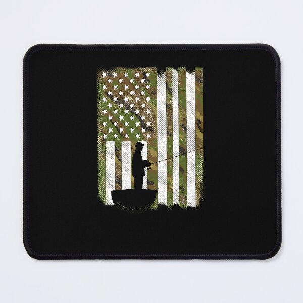 Item preview, BoredKoalas Camo US Flag Fisherman Vintage Fishing Patriotic Angler Gift designed and sold by diyoor.
