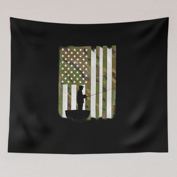 Item preview, BoredKoalas Camo US Flag Fisherman Vintage Fishing Patriotic Angler Gift designed and sold by diyoor.