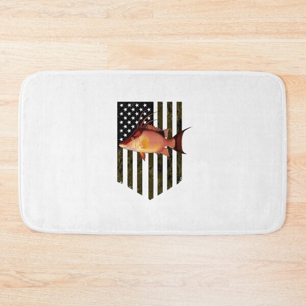 Item preview, Camo American Flag Hogfish Fishing 4th Of July designed and sold by diyoor.
