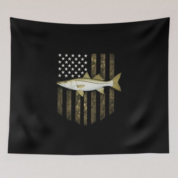 Item preview, Camo American Flag Snook Fishing 4th Of July designed and sold by diyoor.