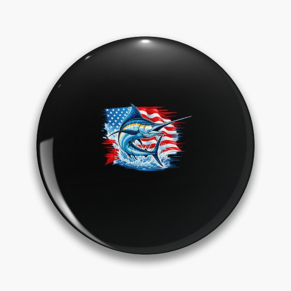 Item preview, Fishing Marlin Swordfish Fish 4th of July American Flag USA designed and sold by diyoor.
