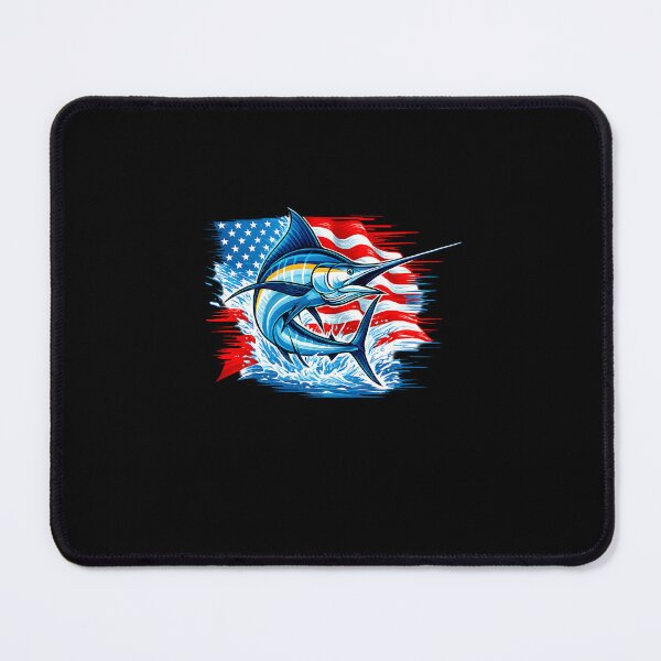Item preview, Fishing Marlin Swordfish Fish 4th of July American Flag USA designed and sold by diyoor.