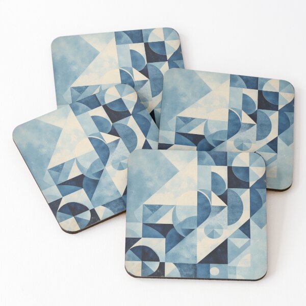 Item preview, Vintage Blue Geometrical Art designed and sold by freenart.