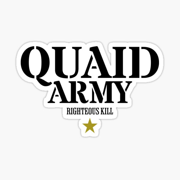 Vista previa del artículo con la obra «Ejército de Quaid - Muerte justa», diseñado y vendido por Primotees.