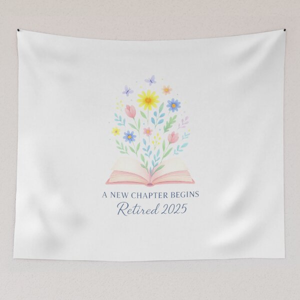 Item preview, floral book a new chapter begins retired retirement teacher designed and sold by facegm.