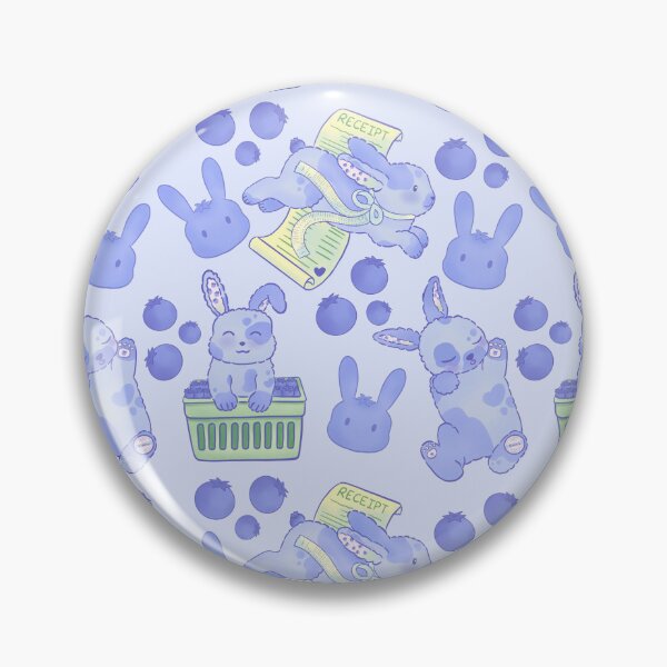 Item preview, Blueberry Bunny Pattern – Cute Kawaii Animal Illustration  designed and sold by KandiiJar.