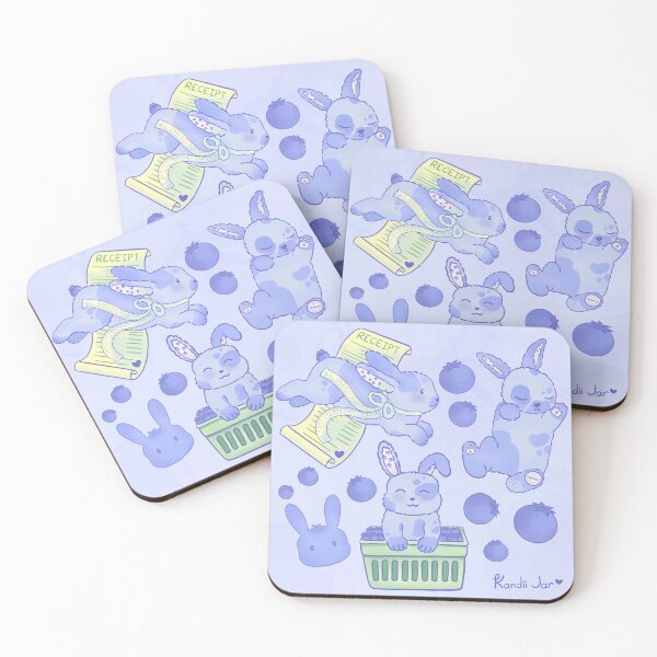 Item preview, Blueberry Bunny Pattern – Cute Kawaii Animal Illustration  designed and sold by KandiiJar.