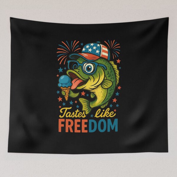 Item preview, Funny Usa Fishing Tastes Like Freedom 4th Of July America designed and sold by facegm.