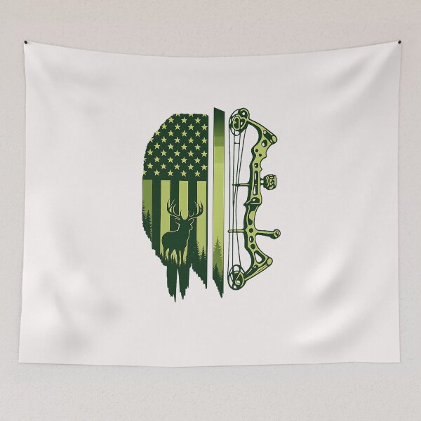 Item preview, Patriotic Bowhunting USA Flag Bow Archery Deer Hunting Wild designed and sold by facegm.