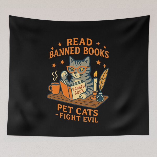 Item preview, Read Banned Books Pet Cats Fight Evil Read Banned Books designed and sold by facegm.