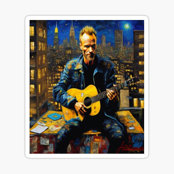 Item preview, "Urban Poet: Sting's Nighttime Serenade in NYC" designed and sold by Artisticanvas.