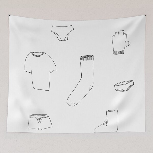 Item preview, Laundry Day Hand Drawn Pencil Illustration designed and sold by GoodGoodCompany.