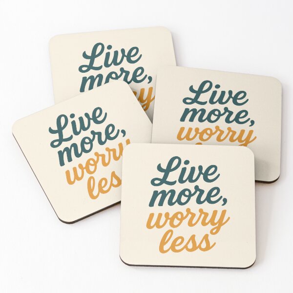 Item preview, Live More, Worry Less – Motivational Quote Typography Design designed and sold by ARTSYILA.