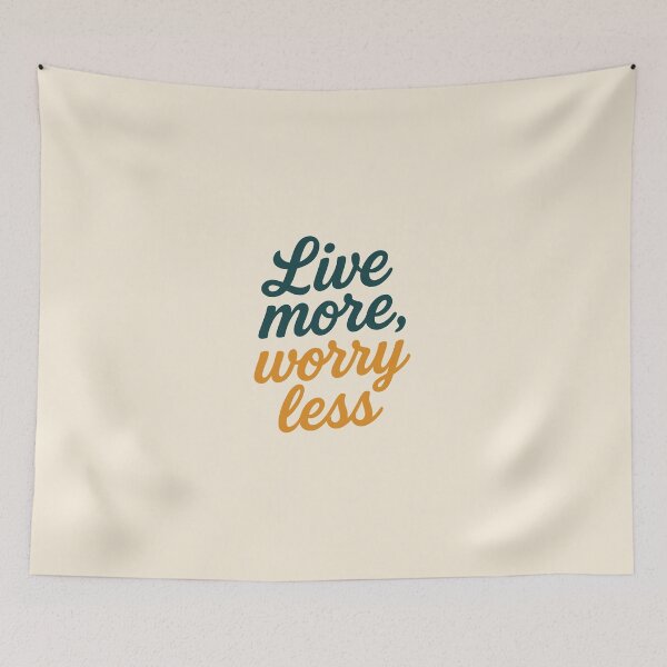 Item preview, Live More, Worry Less – Motivational Quote Typography Design designed and sold by ARTSYILA.