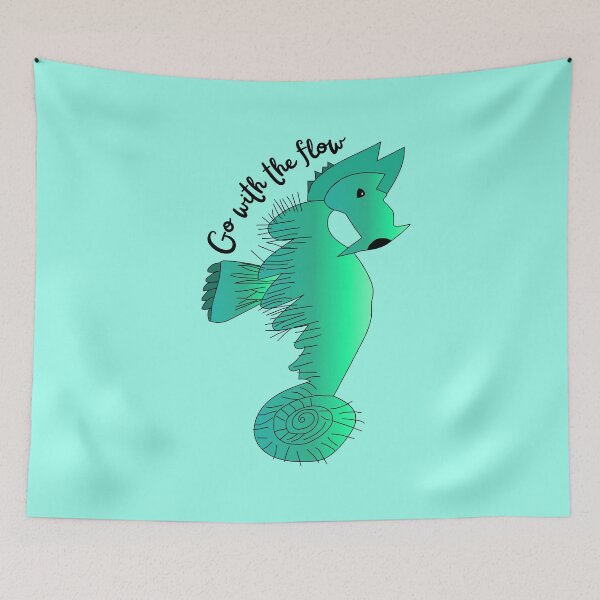 Item preview, Go With The Flow Green Seahorse by Everything Eli designed and sold by EverythingEli.