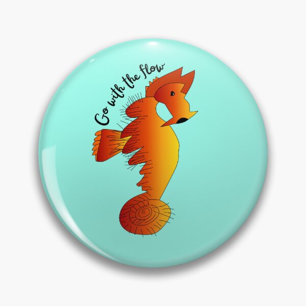 Item preview, Go With The Flow Orange Seahorse by Everything Eli designed and sold by EverythingEli.