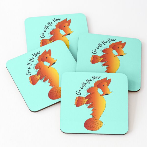 Item preview, Go With The Flow Orange Seahorse by Everything Eli designed and sold by EverythingEli.