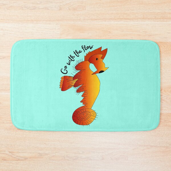 Item preview, Go With The Flow Orange Seahorse by Everything Eli designed and sold by EverythingEli.