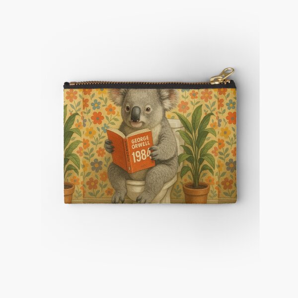 Item preview, Koala on the toilet reading “1984” – Retro Humor Illustration designed and sold by LeahHa.