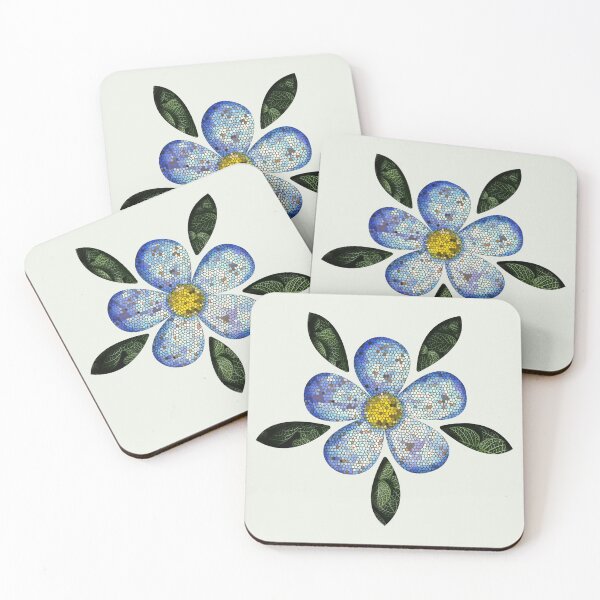 Item preview, Graphic Collage Art of a Flower in Vitrals and Leaves designed and sold by StarryStarrySky.