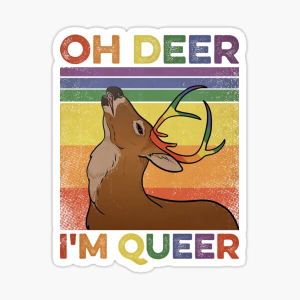 Item preview, Oh Deer I'm Queer – LGBT Retro designed and sold by Smell  Cloud.