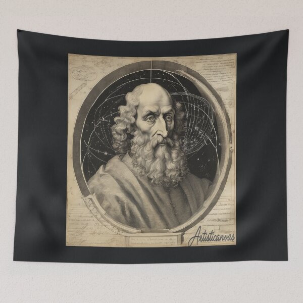 Item preview,  "Archimedes' Vision: Classical Bust and Scientific Cosmos" designed and sold by Artisticanvas.