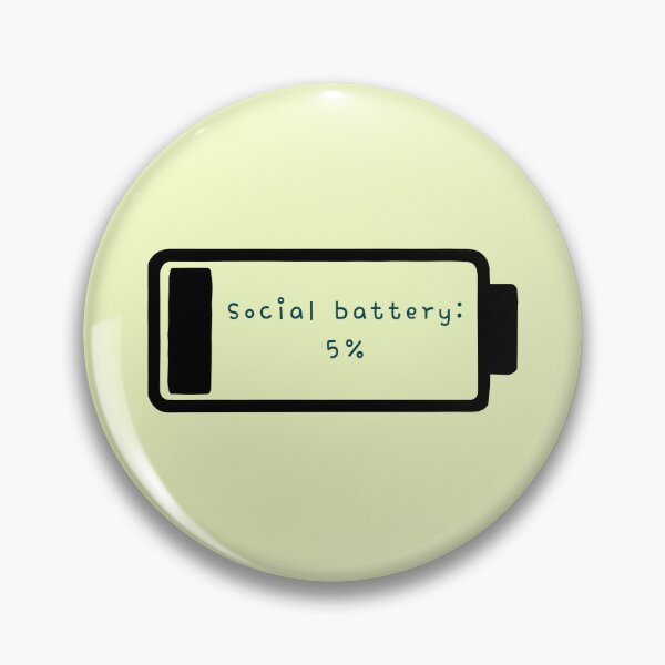 Item preview, Social Battery 5 Percent - Funny Introvert Mood Design designed and sold by mintmono-studio.