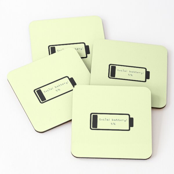 Item preview, Social Battery 5 Percent - Funny Introvert Mood Design designed and sold by mintmono-studio.