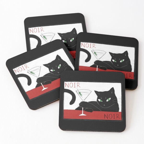 Item preview, Cat drinking martini: Noir designed and sold by billiejadeart.