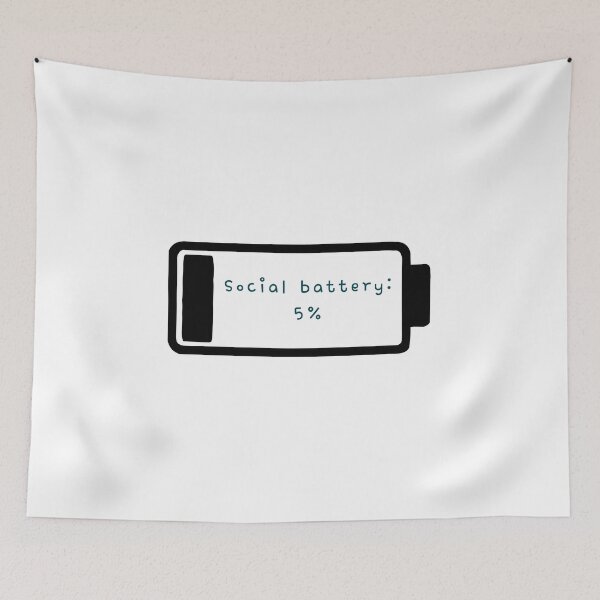 Item preview, Social Battery 5 Percent - Funny Introvert Mood Design designed and sold by mintmono-studio.