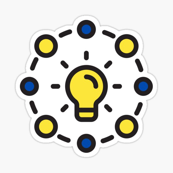 Item preview, Bright Bulb With 8 Yellow Blue Circles designed and sold by Wild Ink Studio.
