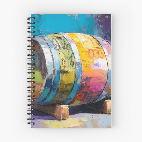 Item preview, Whiskey Barrel Pop Art - Colorful Abstract Vibes with Bold Labels and Wooden Base designed and sold by OlfactoART Studio.